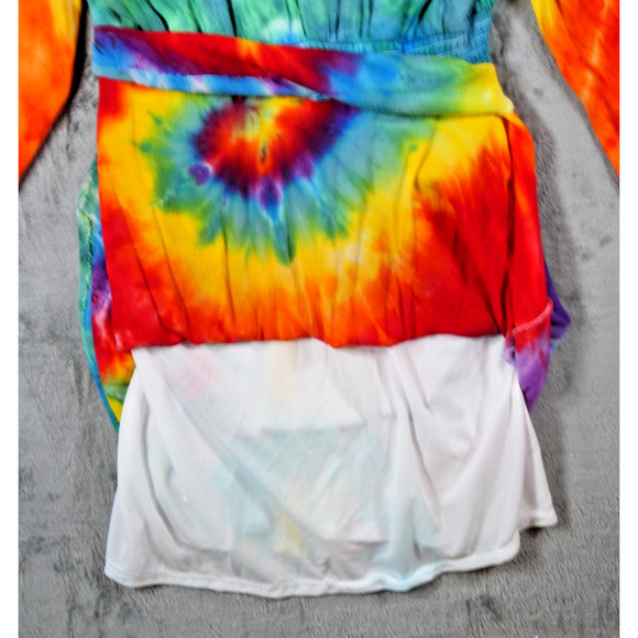 JD Williams Rainbow Tie-Dye Long Sleeve Button Dress XL Boho - Picture 6 of 6